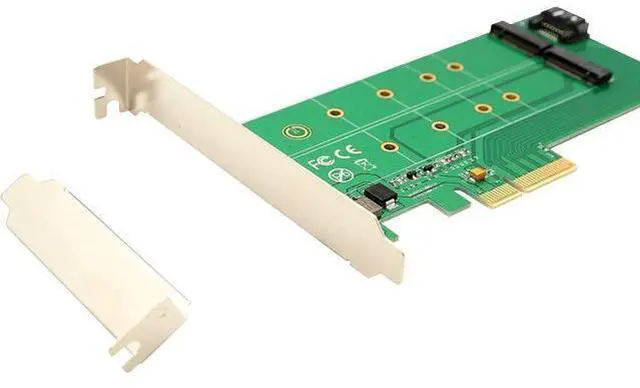 Alt view image 6 of 7 - I/O Crest M.2 M-Key SSD PCI-Express 2.0 x4 Adapter or M.2 B-Key SSD to SATA Interface Adapter Card