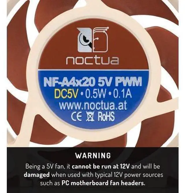 Alt view image 3 of 7 - NF-A4x20 5V PWM, Premium Quiet Fan, 4-Pin, 5V Version (40x20mm, Brown) (Pack of 2)
