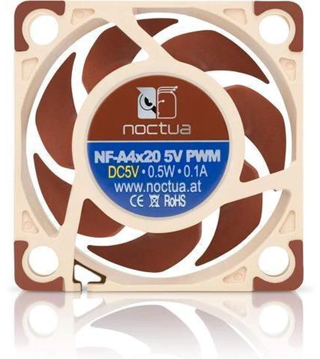 Alt view image 5 of 7 - NF-A4x20 5V PWM, Premium Quiet Fan, 4-Pin, 5V Version (40x20mm, Brown) (Pack of 2)