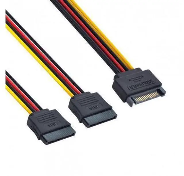 Alt view image 6 of 7 - HKCY SA-052 SATA II Hard Disk Power Male to 2 Female Splitter Y 1 to 2 Extension Cable