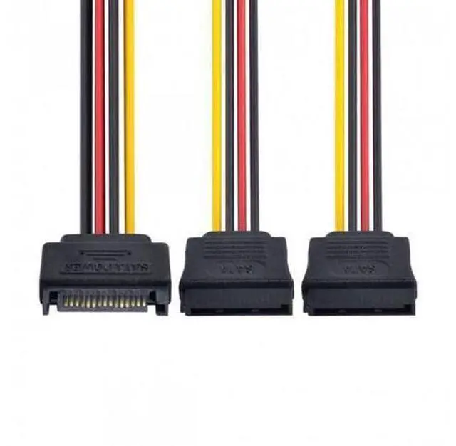 Alt view image 7 of 7 - HKCY SA-052 SATA II Hard Disk Power Male to 2 Female Splitter Y 1 to 2 Extension Cable