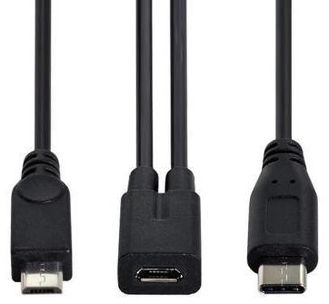 Main image of Micro USB Female to USB-C Type C USB 3.1 & Micro USB Male Splitter Extension Charge Cable UC-004