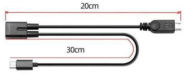 Alt view image 3 of 7 - Micro USB Female to USB-C Type C USB 3.1 & Micro USB Male Splitter Extension Charge Cable UC-004