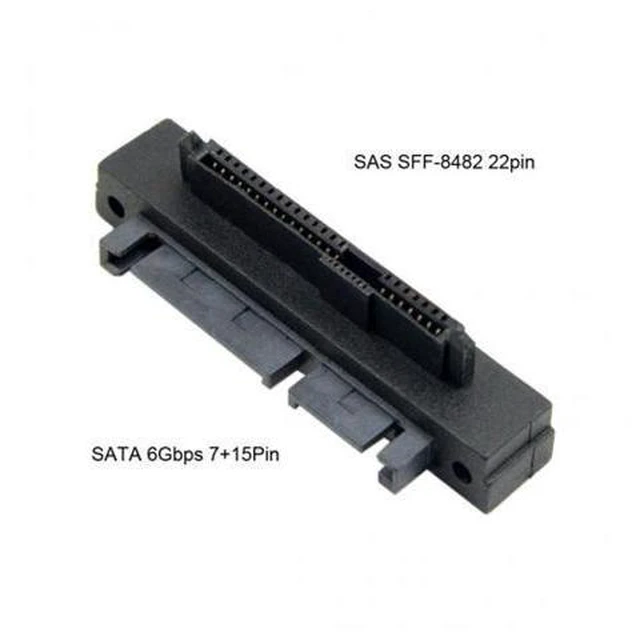Alt view image 4 of 7 - SM Right Angled 90 Degree SFF-8482 SAS 22 Pin to 7 Pin + 15 Pin SATA Hard Disk Drive Raid Adapter