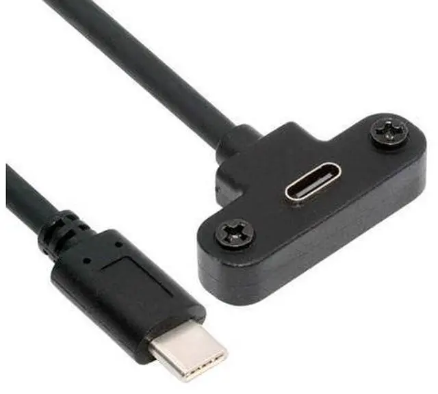 Main image of USB-C 480Mbps Type-C Male to Up Angled Female Extension Data Screw Locking Cable for Camera VR