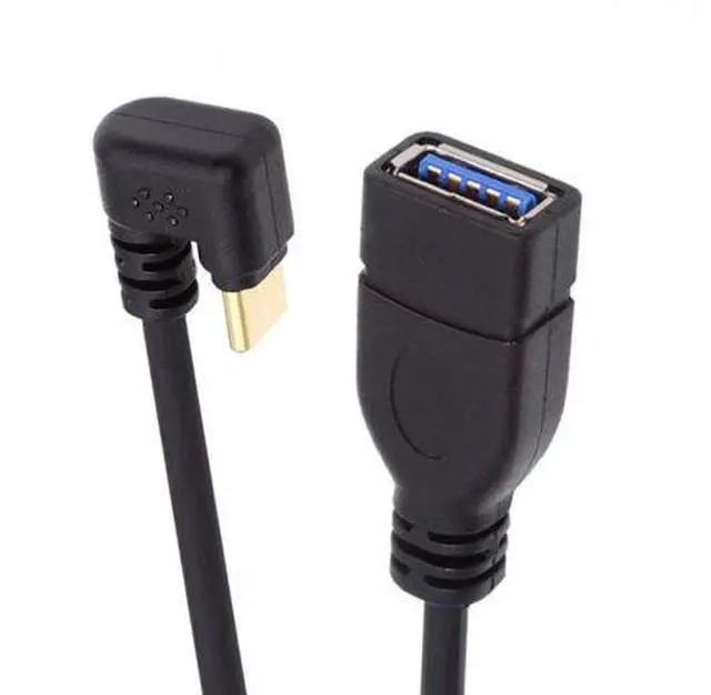 Main image of USB-C USB 3.1 Type-C Male to USB 3.0-A Female 10Gbps OTG Data Power Cable Opposite U Shape Back Angled