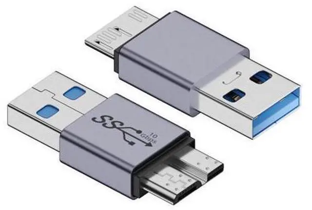Alt view image 2 of 7 - HKCY USB-C USB 3.1 Type A Male to Micro USB 3.0 Male Data Adapter 10Gbps Data Power for Laptop SSD Disk