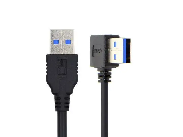 Alt view image 2 of 7 - HKCY Angled USB 3.0 Type-A Male to Straight 3.0 Type-A Male Data 5Gbps Cable 90 Degree Left Angled 40cm