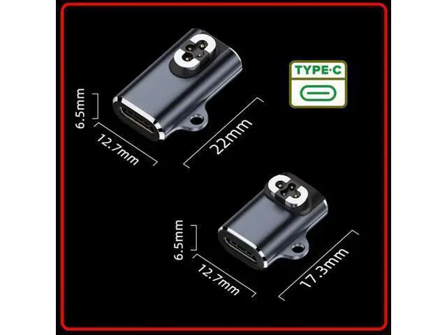 Alt view image 7 of 7 - Cable 2pcs/lot Magnetic Charging Adapter USB Type-C to 4-Pin Horizontal Vertical Rhomboid Contacts Compatible with Bone Conduction Headphone S70