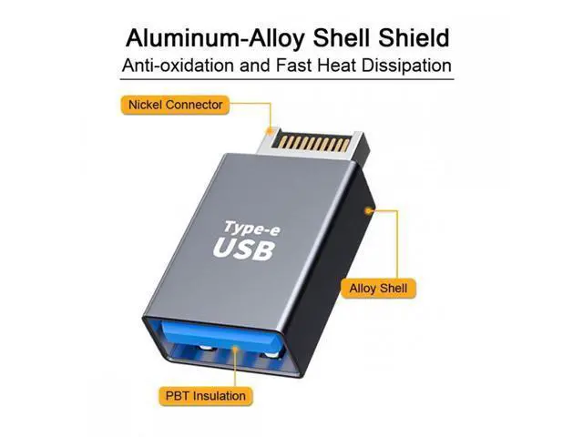 Alt view image 5 of 7 - Cable USB 3.1 Front Panel Header Male Type-E to Type-A USB3.0 Female Motherboard Extension Data Adapter