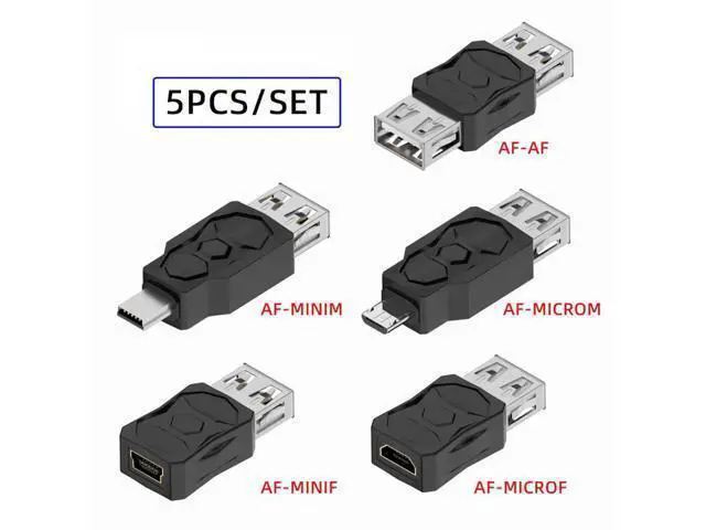 Alt view image 2 of 7 - 5pcs/lot Micro USB 2.0 OTG Mini USB 5Pin Type-A Male to Female Data Charge Adapter