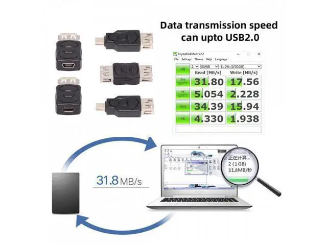 Alt view image 3 of 7 - 5pcs/lot Micro USB 2.0 OTG Mini USB 5Pin Type-A Male to Female Data Charge Adapter