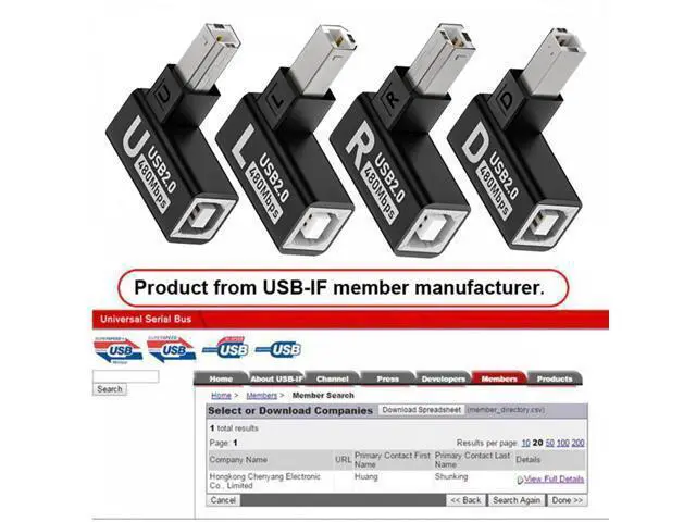 Alt view image 4 of 7 - 4pcs/lot USB 2.0 Type-B Male to Female Extension Adapter Horizontal Vertical Angled 90 Degree for Printer Scanner