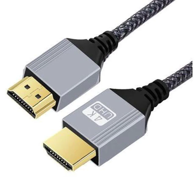 Alt view image 2 of 7 - 0.3m HDMI 2.0 Male to HDMI Type-A Male 4K 60hz Cable with Sleeve Straight Connector for HDTV Computer Laptop Monitor