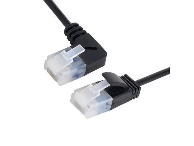 Alt view image 4 of 6 - 3.0M Ultra Slim Cat6 Ethernet Cable RJ45 Left Angled to Straight UTP Network Cable Patch Cord 90 Degree Cat6a Lan for Laptop Router TV BOX