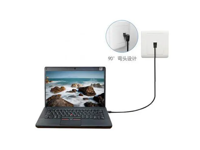 Alt view image 6 of 6 - 2.0M Ultra Slim Cat6 Ethernet Cable RJ45 Down Angled to Straight UTP Network Cable Patch Cord 90 Degree Cat6a Lan for Laptop Router TV BOX
