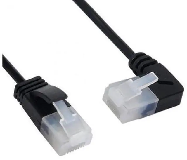 Alt view image 3 of 6 - 3.0M Ultra Slim Cat6 Ethernet Cable RJ45 Right Angled to Straight UTP Network Cable Patch Cord 90 Degree Cat6a Lan for Laptop Router TV BOX