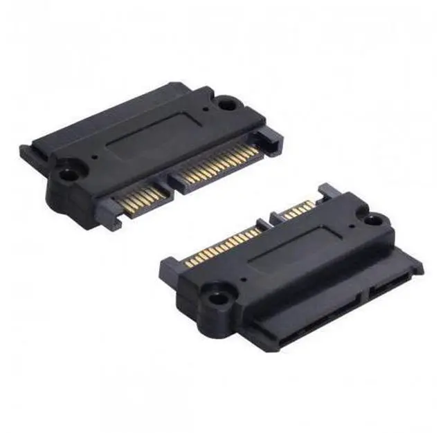 Alt view image 6 of 7 - HKCY SA-029 3.5"2.5inch SATA 22Pin 7+15 Male to SATA 22P 7+15 Female extension convertor adapter with screw holes
