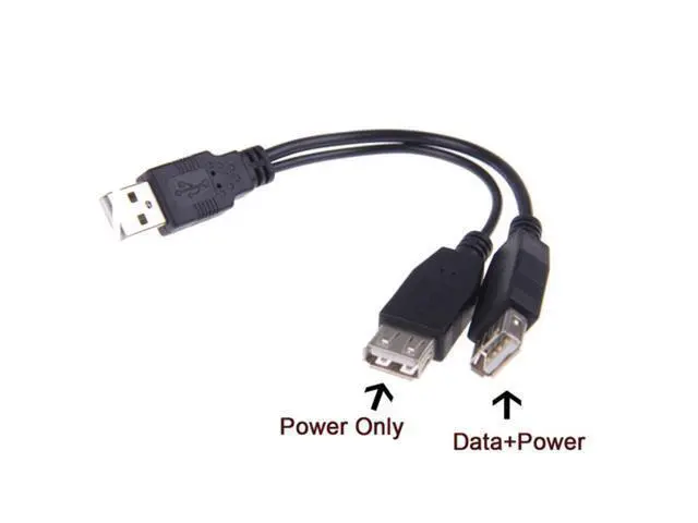 Alt view image 5 of 5 - USB 2.0 A Male to Dual Data USB 2.0 A Female + Power Cable USB 2.0 A Female Extension Cable 20cm U2-236