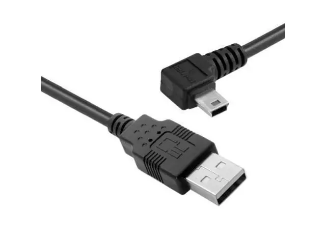 Alt view image 4 of 7 - SM Mini USB B Type 5pin Male Left Angled 90 Degree to USB 2.0 Male Data Cable 5 Meters with EMI Ferrite Core