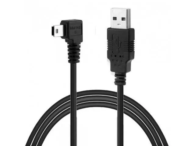Alt view image 6 of 7 - SM Mini USB B Type 5pin Male Left Angled 90 Degree to USB 2.0 Male Data Cable 5 Meters with EMI Ferrite Core