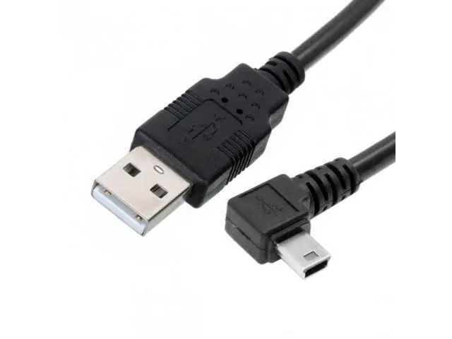 Alt view image 7 of 7 - SM Mini USB B Type 5pin Male Left Angled 90 Degree to USB 2.0 Male Data Cable 5 Meters with EMI Ferrite Core