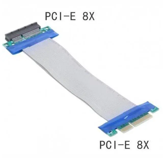 Alt view image 6 of 7 - SM PCI-E Express 8X to 8x Male to Female Slot Riser Extender Card Ribbon Flexible Cable 20cm
