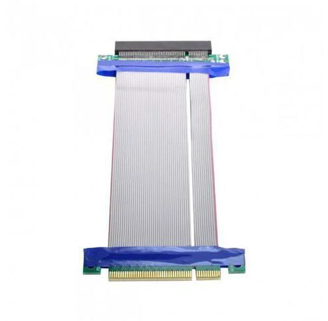 Alt view image 7 of 7 - SM PCI-E Express 8X to 8x Male to Female Slot Riser Extender Card Ribbon Flexible Cable 20cm