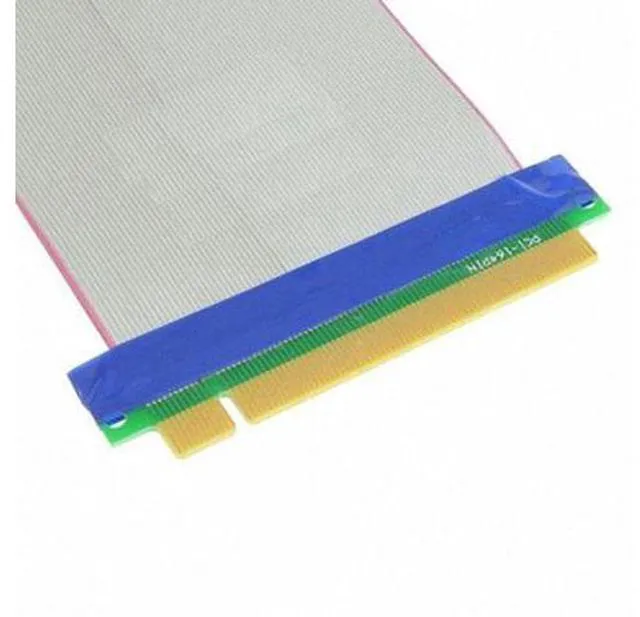 Alt view image 3 of 7 - SM PCI-E Express 16X to 16x Male to Female Riser Extender Card Ribbon Cable 20cm