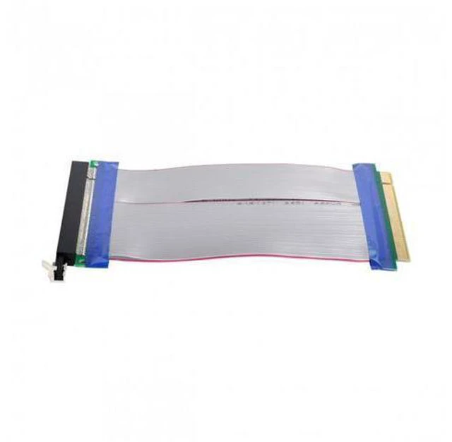 Alt view image 6 of 7 - SM PCI-E Express 16X to 16x Male to Female Riser Extender Card Ribbon Cable 20cm