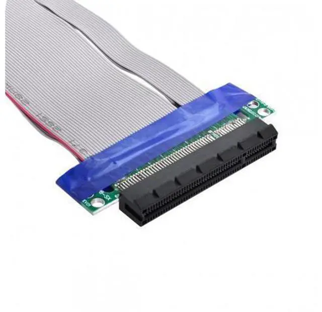 Alt view image 4 of 7 - SM PCI-E Express 8X to 8x Male to Female Slot Riser Extender Card Ribbon Flexible Cable 20cm
