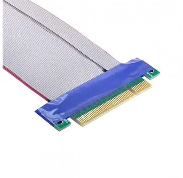 Alt view image 5 of 7 - SM PCI-E Express 8X to 8x Male to Female Slot Riser Extender Card Ribbon Flexible Cable 20cm