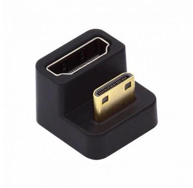 Main image of 360 Degree Down Opposite U Shape Back Angled Mini HDMI 1.4 Male to HDMI Female Extension Adapter Converter