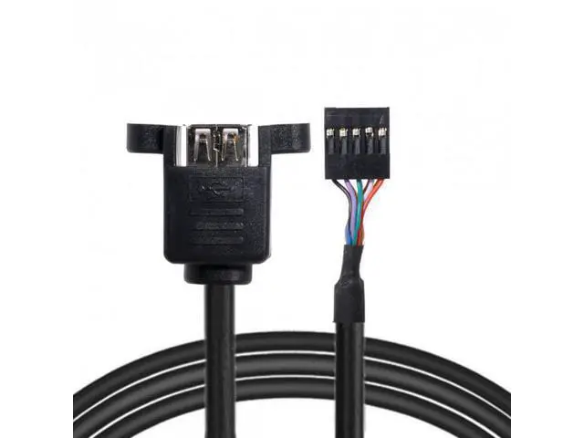 Alt view image 6 of 7 - SM 50cm Stackable Dual USB 2.0 A Type Female to Motherboard 9 Pin Header Cable with Screw Panel Holes