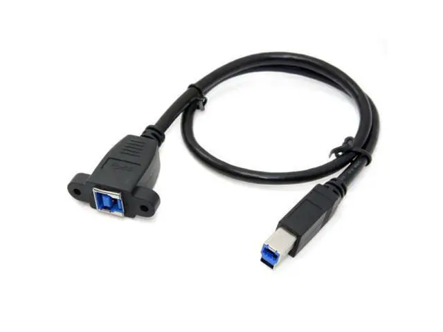 Alt view image 2 of 7 - CYSM Super Speed USB 3.0 Back Panel Mount B Female To Male B Type Extension Cable 0.5m