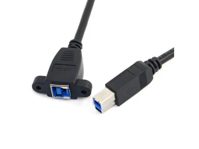 Alt view image 3 of 7 - CYSM Super Speed USB 3.0 Back Panel Mount B Female To Male B Type Extension Cable 0.5m