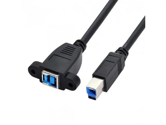 Alt view image 4 of 7 - CYSM Super Speed USB 3.0 Back Panel Mount B Female To Male B Type Extension Cable 0.5m