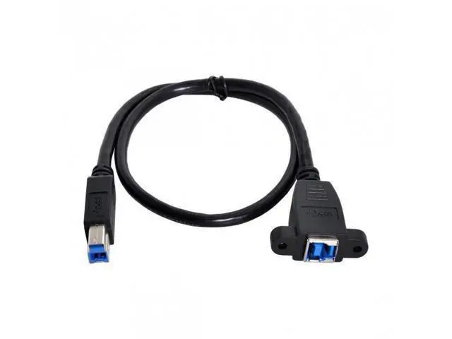 Alt view image 5 of 7 - CYSM Super Speed USB 3.0 Back Panel Mount B Female To Male B Type Extension Cable 0.5m