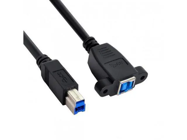 Alt view image 7 of 7 - CYSM Super Speed USB 3.0 Back Panel Mount B Female To Male B Type Extension Cable 0.5m