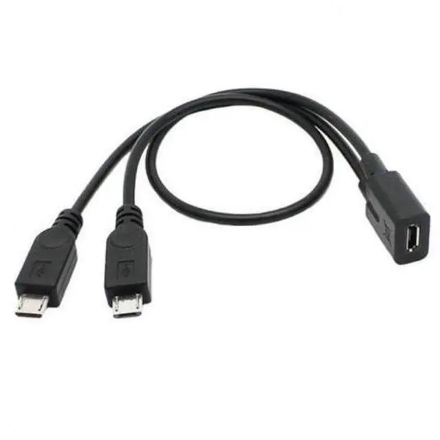Alt view image 3 of 7 - SM Micro USB Female to 2 Micro USB Male Splitter extension charge cable for Galaxy S5 i9600 S4 I9500 Note2 N7100 S3 I9300 S2 9100