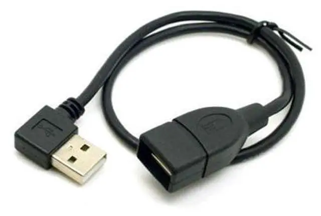 Alt view image 2 of 7 - SM 480M USB 2.0 Left Angled 90 degree A type male to Female extension cable 40cm