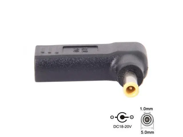 Alt view image 3 of 4 - USB 3.1 Type C USB-C to 5.0*1.0mm Adapter 90 Degree Angled Yellow UC-112-5010MM
