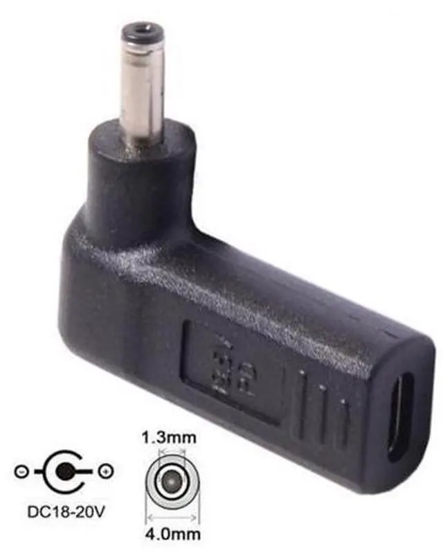 Main image of USB 3.1 Type C USB-C to 4.0*1.3mm Adapter 90 Degree Angled UC-112-4013MM