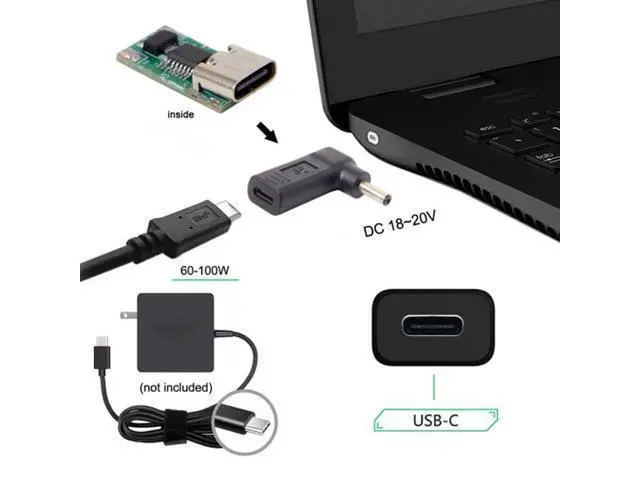 Alt view image 4 of 4 - USB 3.1 Type C USB-C to 4.0*1.3mm Adapter 90 Degree Angled UC-112-4013MM