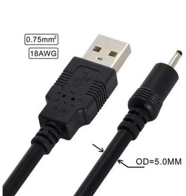 Alt view image 4 of 7 - SM 18AWG 0.75mm*2 USB 2.0 A Type Male to DC 2.50mm 2.35mm 0.7mm Power Plug 5V Cable 100cm