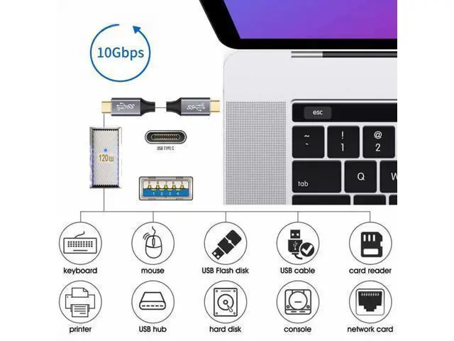 Alt view image 3 of 7 - USB-C USB 3.1 Type-C Female to USB 3.0 A Female 10Gbps OTG Data 120W Power Adapter Alloy Shell Mecha Cyberpunk Style