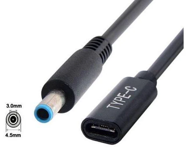 Main image of SM Type C USB-C Female Input to DC 4.5*3.0mm Power PD Charge Cable fit for HP Laptop 18-20V