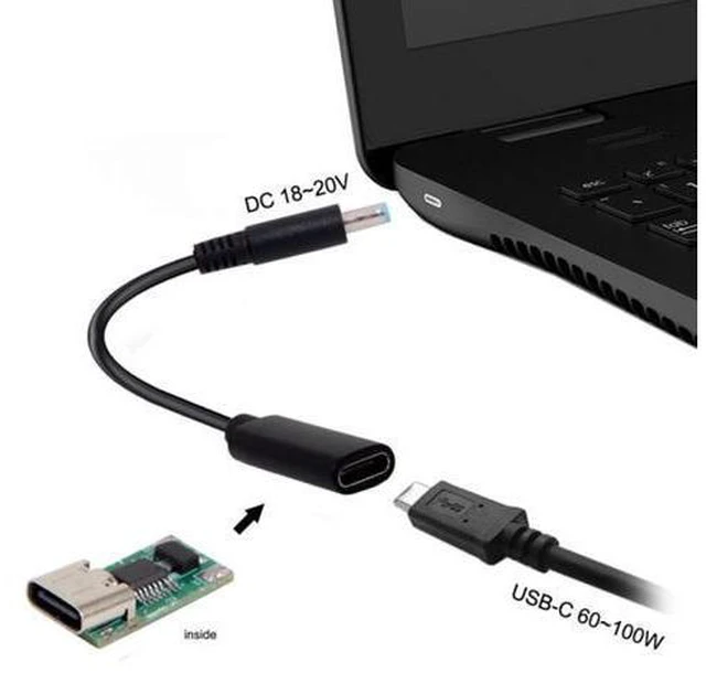 Alt view image 4 of 6 - SM Type C USB-C Female Input to DC 4.5*3.0mm Power PD Charge Cable fit for HP Laptop 18-20V