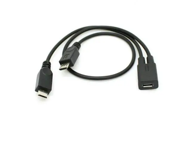 Alt view image 5 of 7 - SM Micro USB Female to 2 Micro USB Male Splitter extension charge cable for Galaxy S5 i9600 S4 I9500 Note2 N7100 S3 I9300 S2 9100