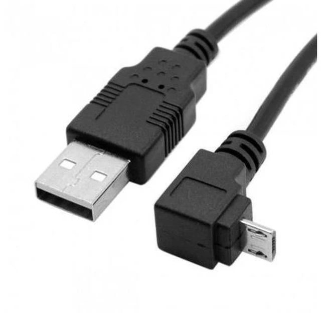 Alt view image 3 of 7 - SM Down angled 90 degree Micro USB to USB Data Charge Cable for i9500 9300 N7100